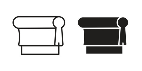 Fototapete - Print screen icon. Stroke and Glyph pictogram. Vector illustration on white background
