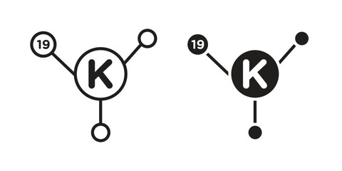 Fototapete - Potassium icon. Stroke and Glyph pictogram. Vector illustration on white background