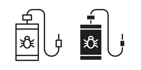 Fototapete - Pesticide icon. Stroke and Glyph pictogram. Vector illustration on white background