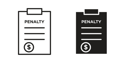 Fototapete - Penalty icon. Stroke and Glyph pictogram. Vector illustration on white background