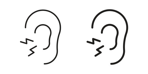 Fototapete - Otitis icon. Stroke and Glyph pictogram. Vector illustration on white background