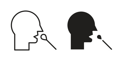 Fototapete - Nasal swab icon. Stroke and Glyph pictogram. Vector illustration on white background