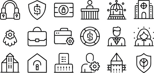 Poster - Set of church icons vector design for web and business use