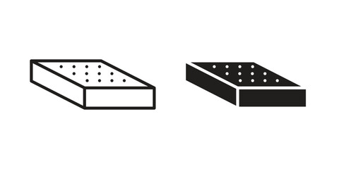 Fototapete - Mattress icon. Stroke and Glyph pictogram. Vector illustration on white background