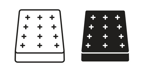 Fototapete - Mattress icon. Stroke and Glyph pictogram. Vector illustration on white background