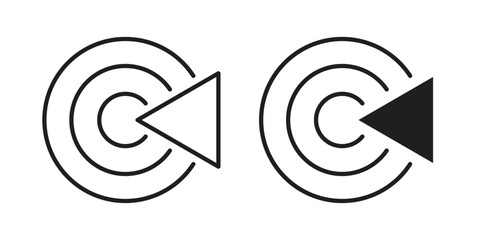 Poster - Livestream icon. Stroke and Glyph pictogram. Vector illustration on white background