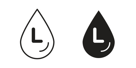 Fototapete - Liter icon. Stroke and Glyph pictogram. Vector illustration on white background