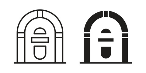 Fototapete - Jukebox icon. Stroke and Glyph pictogram. Vector illustration on white background