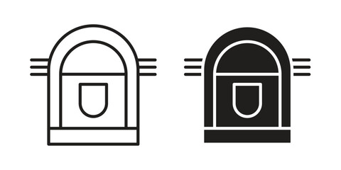 Fototapete - Jukebox icon. Stroke and Glyph pictogram. Vector illustration on white background