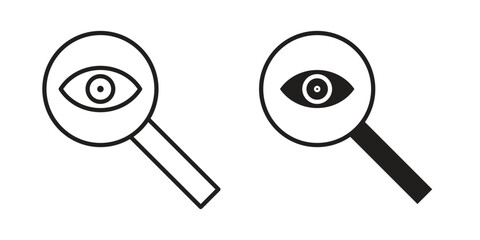 Fototapete - Investigation icon. Stroke and Glyph pictogram. Vector illustration on white background