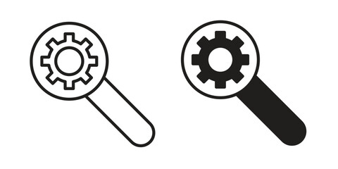 Fototapete - Investigate icon. Stroke and Glyph pictogram. Vector illustration on white background