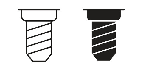 Fototapete - Implant Fixture icon. Stroke and Glyph pictogram. Vector illustration on white background