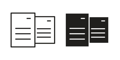 Fototapete - Data center icon. Stroke and Glyph pictogram. Vector illustration on white background