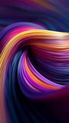 Poster - Vibrant colorful lines merging dynamically, generating immersive psychedelic pattern with seamless gradient flow, representing modern digital graphic design movement