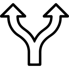 Poster - Split arrow outline icon vector