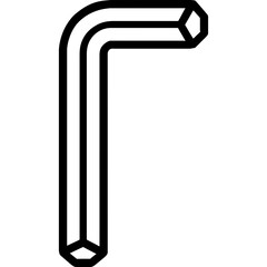 Poster - Hex key outline icon vector