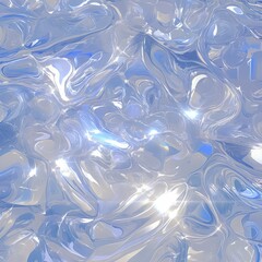 Poster - Captivating abstract water texture with shimmering reflections of light in shades of blue and white Generative AI