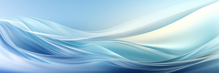 Poster - Gentle waves of abstract water create a calming visual experience in soft hues of blue and white Generative AI