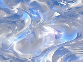 Poster - Abstract portrayal of water dynamics with smooth textures and vibrant blue hues captured in flowing patterns from a tranquil environment Generative AI