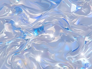 Poster - Swirling abstract water patterns create a tranquil atmosphere with shimmering reflections and soft blue tones Generative AI