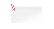 © Pixel_Glow - White blank rectangular note paper with a red paperclip on the corner. Isolated on transparent background, png
