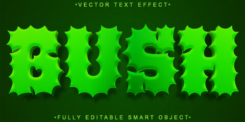 Poster -  Lush Green Nature Grass Tree Bush Leafy Style Design Vector Fully Editable Smart Object Text Effect