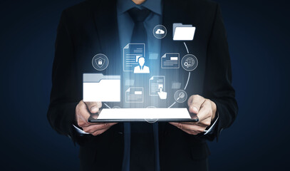 Poster - Document management system for secure file storage, organized access, and efficient digital workflow including verification, upload, analytics, and approval process Vouch