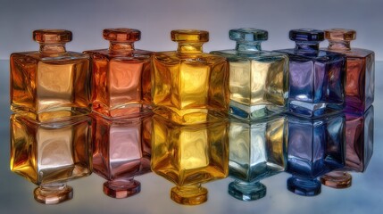 Poster - Symmetrical Reflections Featuring Colorful Hues in Abstract Still Life Composition