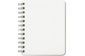 Fototapete - Spiral-bound notebook lying open, revealing clean white pages, ready for creative expression against transparent backdrop
