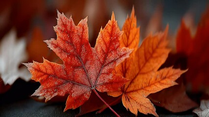 Poster - Autumn's Embrace: Vibrant Maple Leaves Displaying Seasonal Beauty and Color