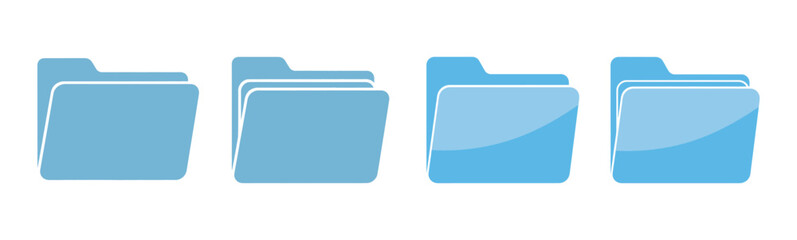 Poster - Blue folders icon vector illustration for file management and data organization in computer systems