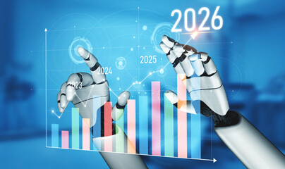 Poster - AI enhances business forecasting by analyzing historical data, detecting growth patterns, and predicting future performance for strategic business decisions. Vouch
