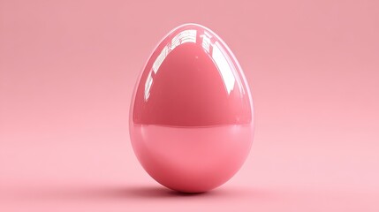 Poster - Glossy egg shape illuminated by soft pink light, reflecting vibr