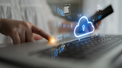 Poster - Cloud computing enables digital growth with secure data storage, scalable infrastructure, and strategic cloud-based business solutions. Latch