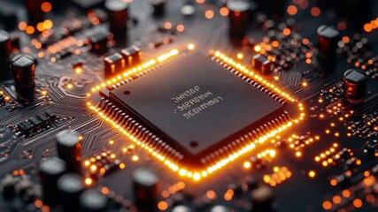 Poster - Insights into microchip technology showcasing intricate circuitry with glowing pathways
