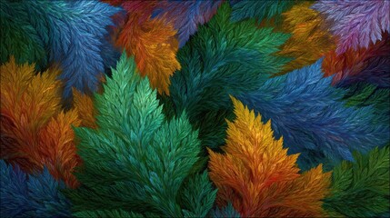 Poster - Imaginatory lush fractal texture generated image abstract background, no logos, no brands