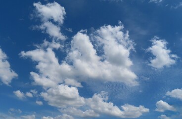 Wall Mural - beautiful clouds on blue sky background, natural cloudscape