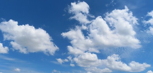 Wall Mural - beautiful clouds on blue sky background, natural cloudscape