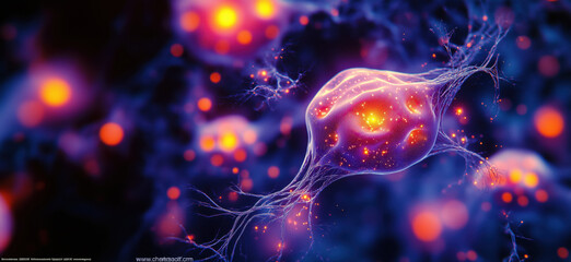Poster - Neurons and Synapses in Colorful Abstract Representation of Neural Activity.