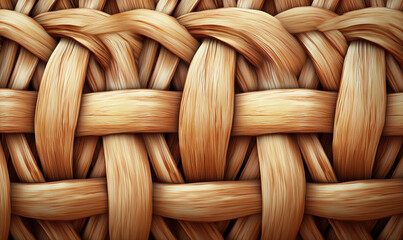 Poster - Detailed close-up of woven natural fibers showcasing intricate texture and craftsmanship.