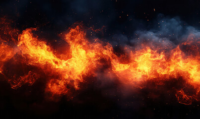 Poster - Dynamic flames and smoke background for creative projects and designs.