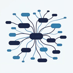 Poster - Abstract mind map diagram with blue nodes and connections  