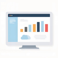 Poster - Computer screen displaying analytics dashboard with bar charts  