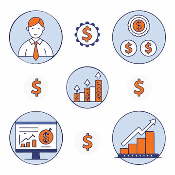 A colorful and playful vector icon set, perfect for small businesses in creative industries.