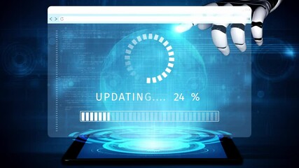 Poster - Knowledge upgrade and software update, digital skills improvement, competitive advantage, continuous learning, and staying up to date with latest technology and software trends. Muxer