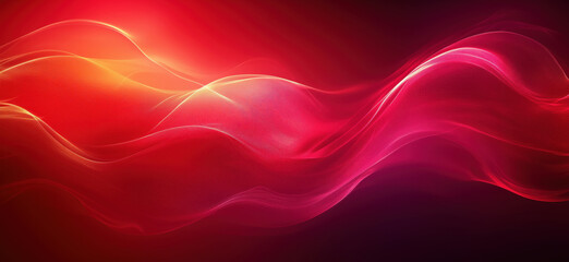 Poster - Abstract red and orange wave patterns with glowing light effects.