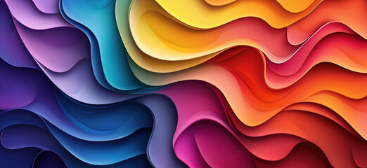 Poster - Colorful abstract wave patterns with smooth gradients and vibrant hues.