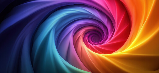 Poster - Colorful swirling spiral pattern with vibrant hues and smooth texture.
