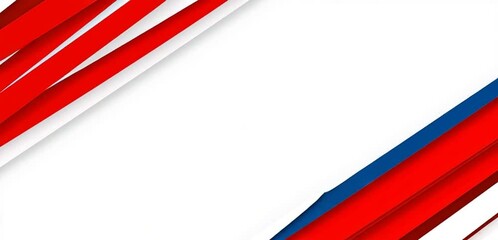 Poster - Abstract background with diagonal red, blue, and white stripes template for a business or sports event poster, banner, flyer, or card Generative AI
