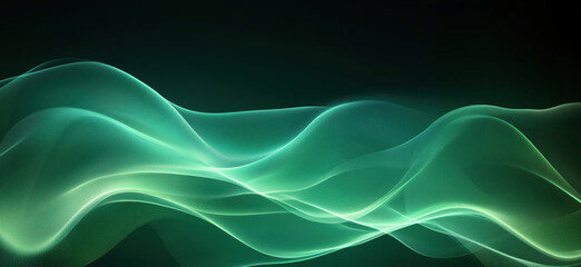  - Abstract green wave patterns creating a serene and modern background design.